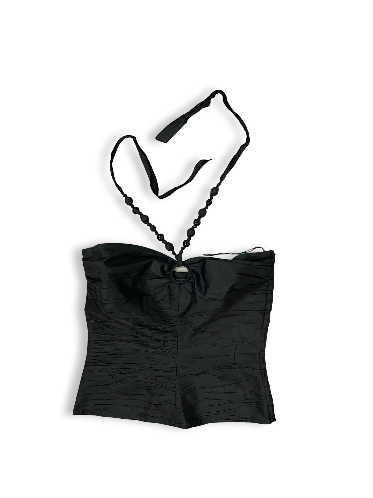 Y2K Black Silk Top