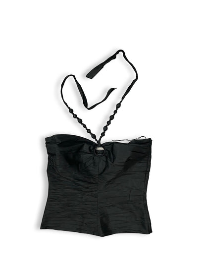 Y2K Black Silk Top